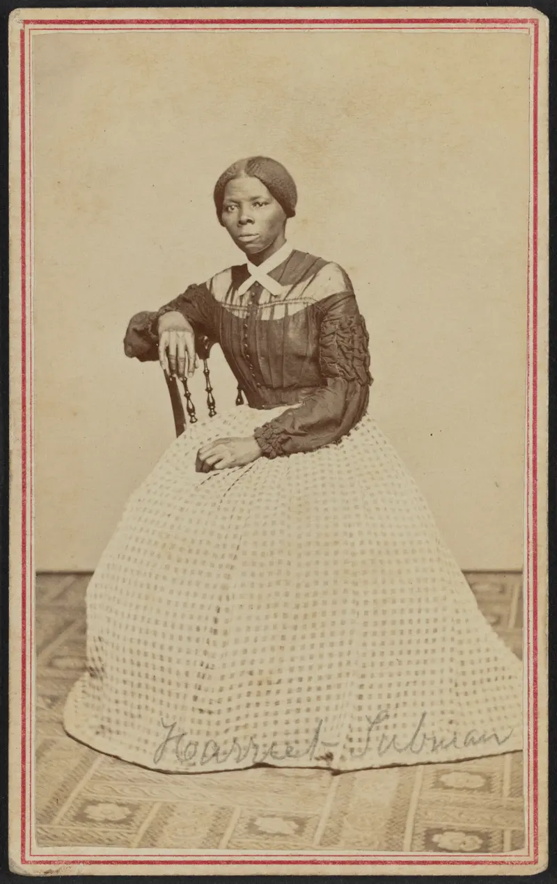Harriet Tubman. The carte-de-visite of the Underground Railroad conductor, rediscovered in 2017, the earliest known photo of her.