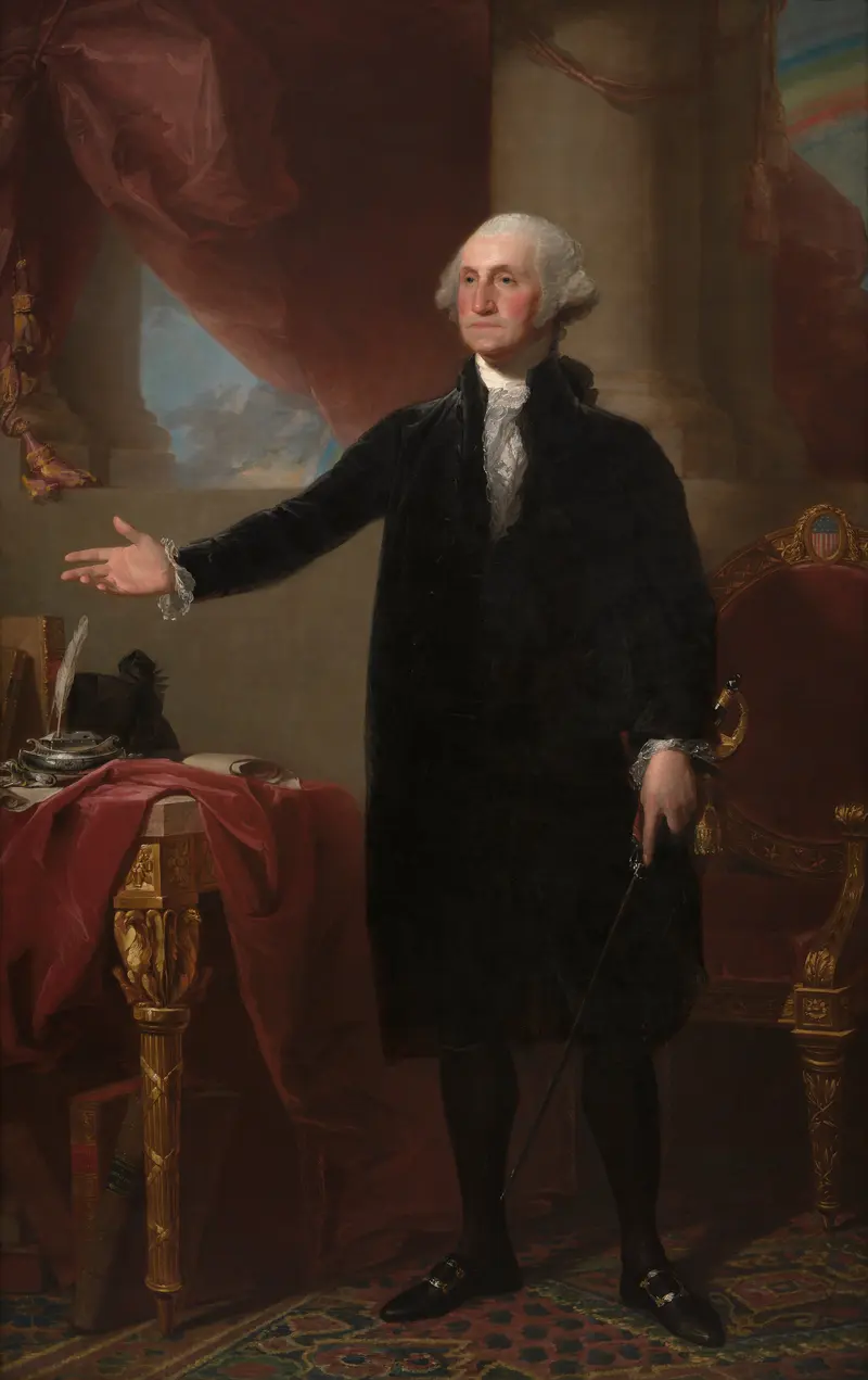 Washington, the Lansdowne Portrait. Gilbert Stuart's full-length portrait of President Washington, painted the year of his Farewell Address.