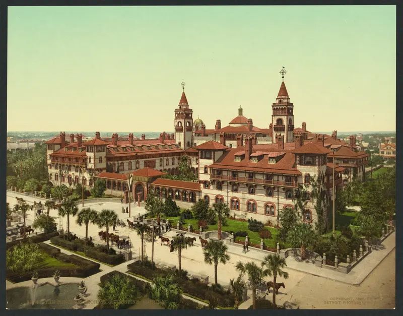 St. Augustine, 1902: The Ponce de Leon. Flagler's Spanish Renaissance hotel in America's oldest city.