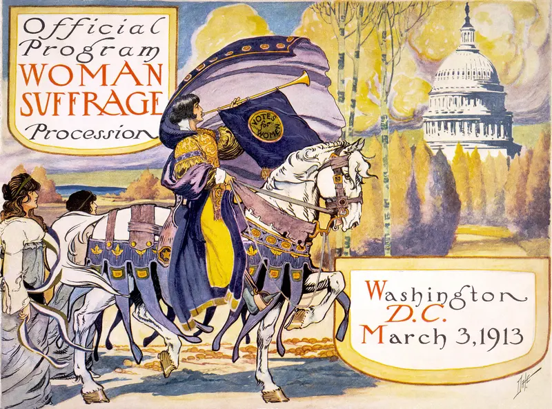Votes for Women, 1913. The official program of the 1913 Woman Suffrage Procession, the first big suffrage parade in Washington, held the day before the presidential inauguration.