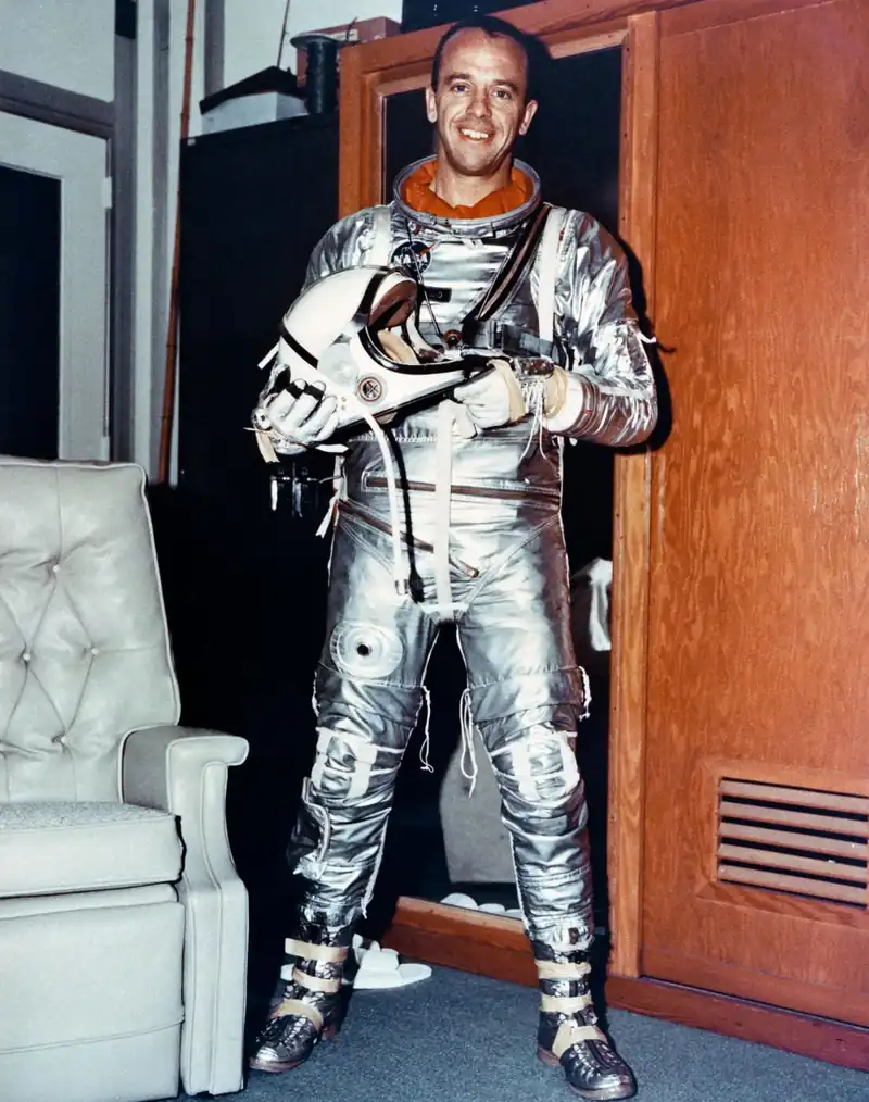 Alan Shepard, astronaut. Alan Shepard flew Freedom 7 on May 5, 1961, the first American spaceflight. He later commanded Apollo 14 and walked on the Moon.