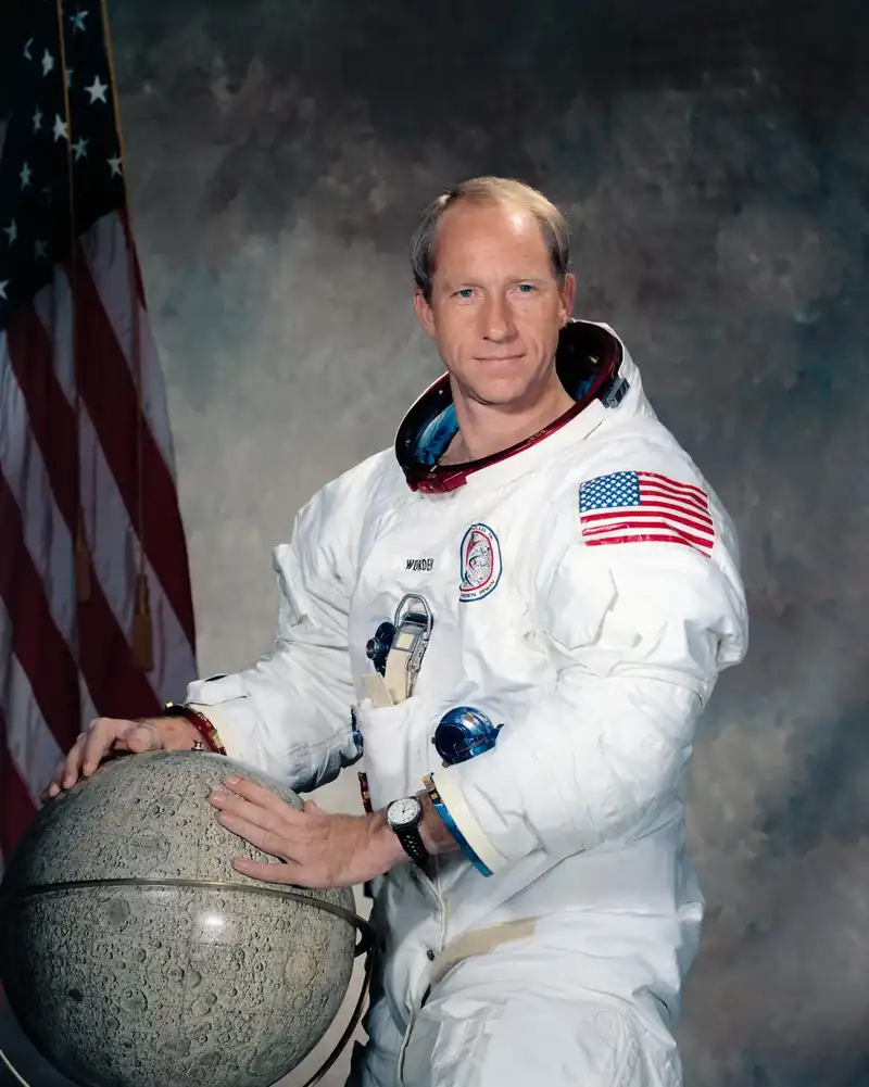 Alfred Worden, astronaut. Alfred Worden flew as command module pilot on Apollo 15 in 1971.