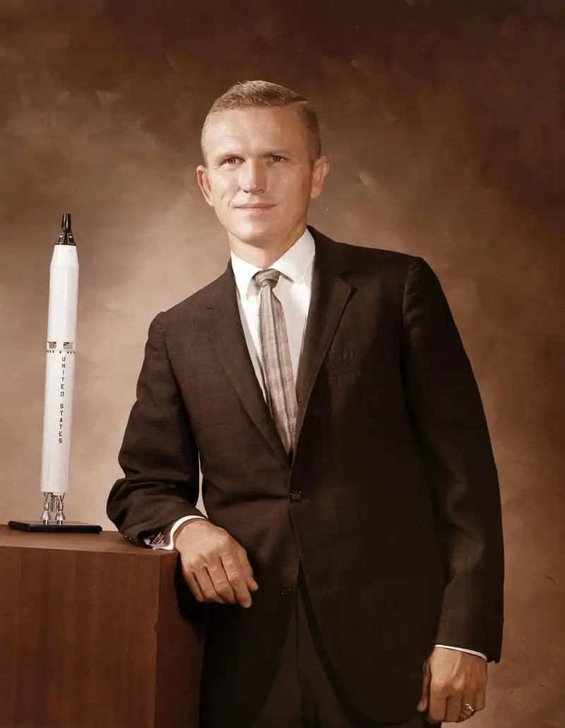 Frank Borman, astronaut. Frank Borman commanded Gemini 7 in 1965 and Apollo 8, the first crewed flight around the Moon, in December 1968.