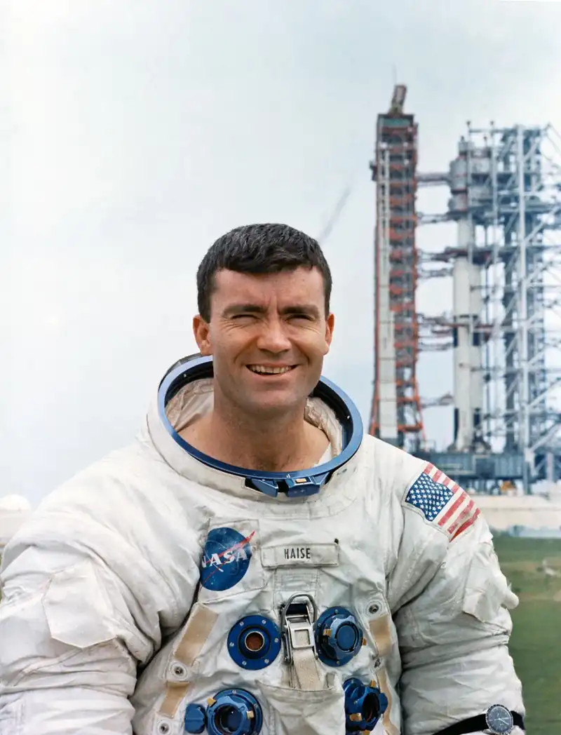 Fred Haise, astronaut. Fred Haise flew as lunar module pilot on Apollo 13 in April 1970.