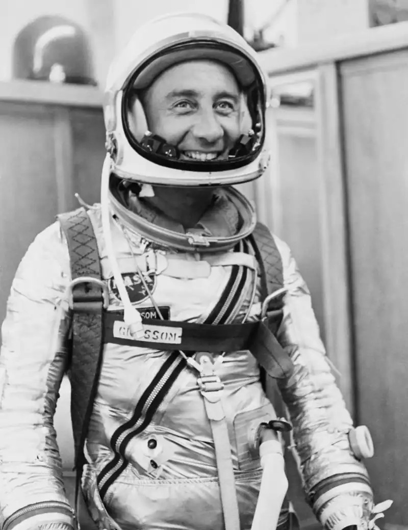Gus Grissom, astronaut. Virgil I. Grissom flew Liberty Bell 7 in 1961 and commanded Gemini 3 in 1965. He was assigned to Apollo 1.