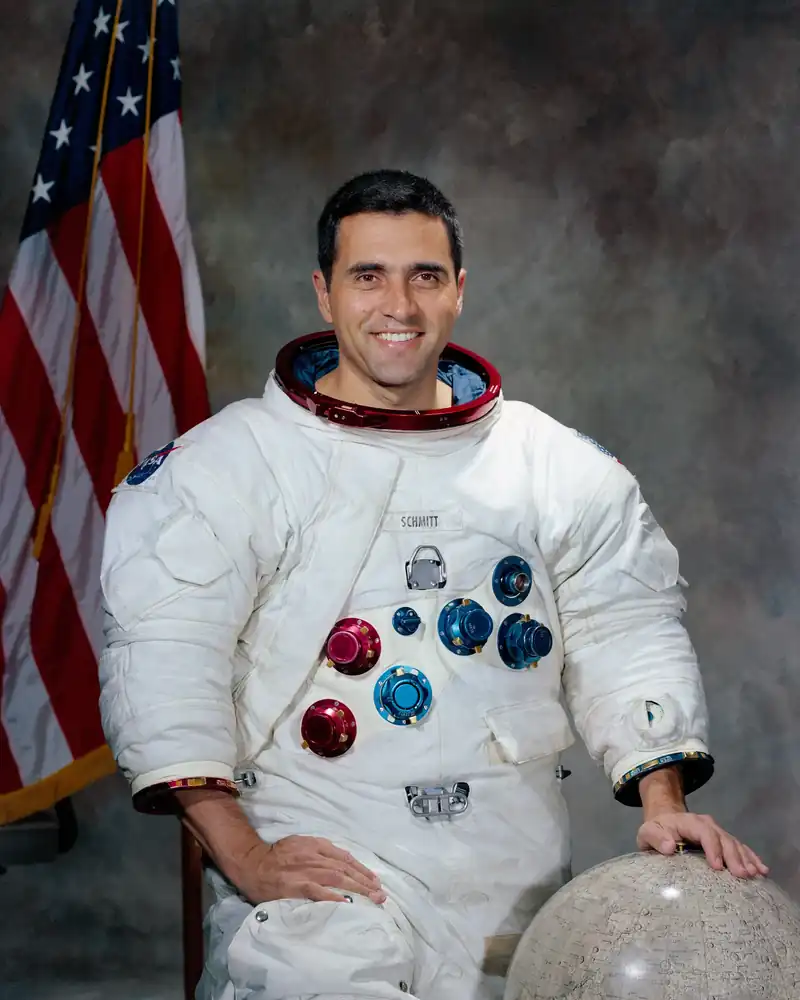 Harrison Schmitt, astronaut. Harrison Schmitt, a geologist, walked on the Moon as lunar module pilot of Apollo 17 in December 1972.