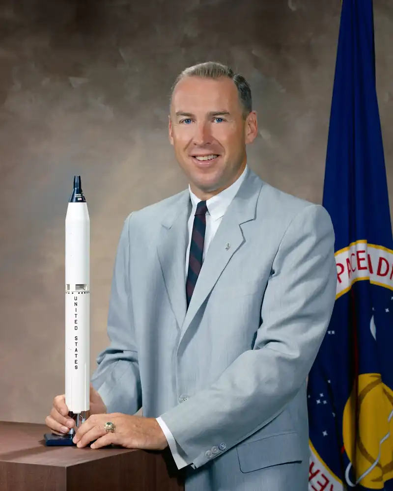 Jim Lovell, astronaut. James Lovell flew Gemini 7, Gemini 12, and Apollo 8, then commanded Apollo 13 in April 1970.