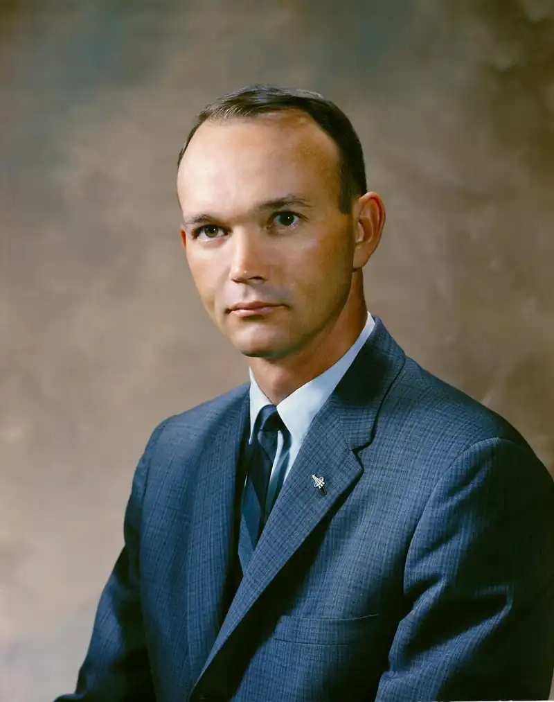 Michael Collins, astronaut. Michael Collins flew Gemini 10 and piloted the Apollo 11 command module Columbia while Armstrong and Aldrin walked on the Moon.