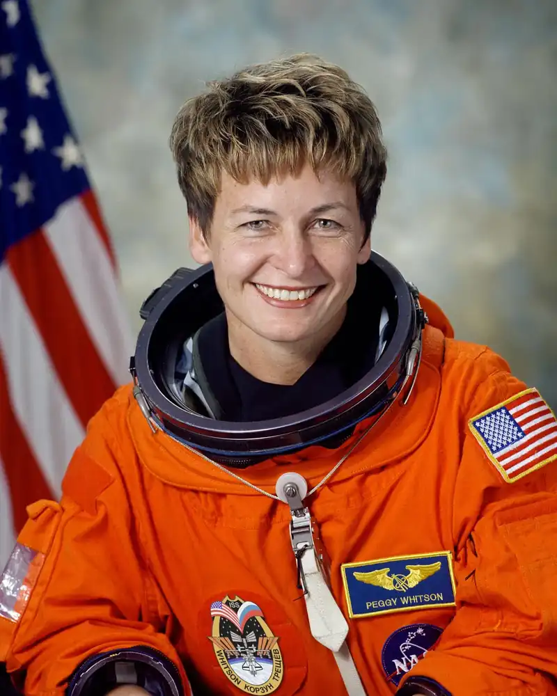 Peggy Whitson, astronaut. Peggy Whitson flew to the International Space Station and commanded Expedition 16, the first woman to command the station.