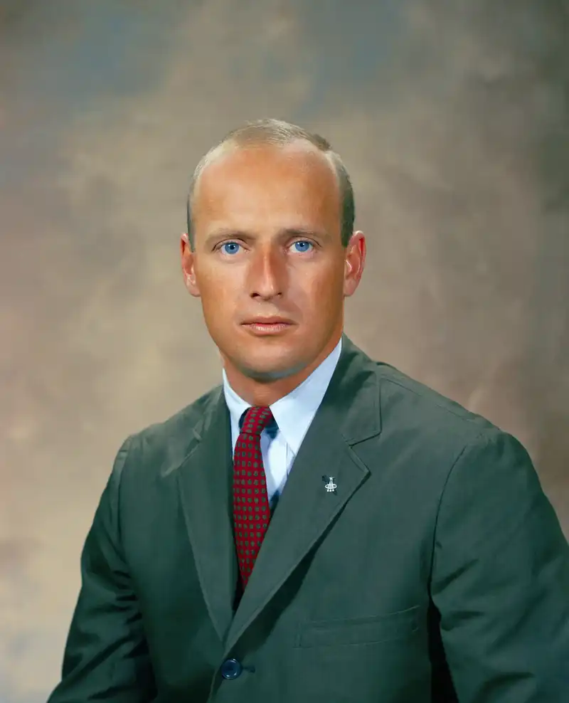 Pete Conrad, astronaut. Charles Conrad flew Gemini 5 and Gemini 11, then commanded Apollo 12 and walked on the Moon in November 1969.