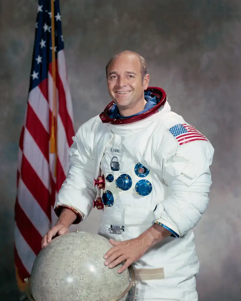 Ronald Evans, astronaut. Ronald Evans flew as command module pilot on Apollo 17 in December 1972.