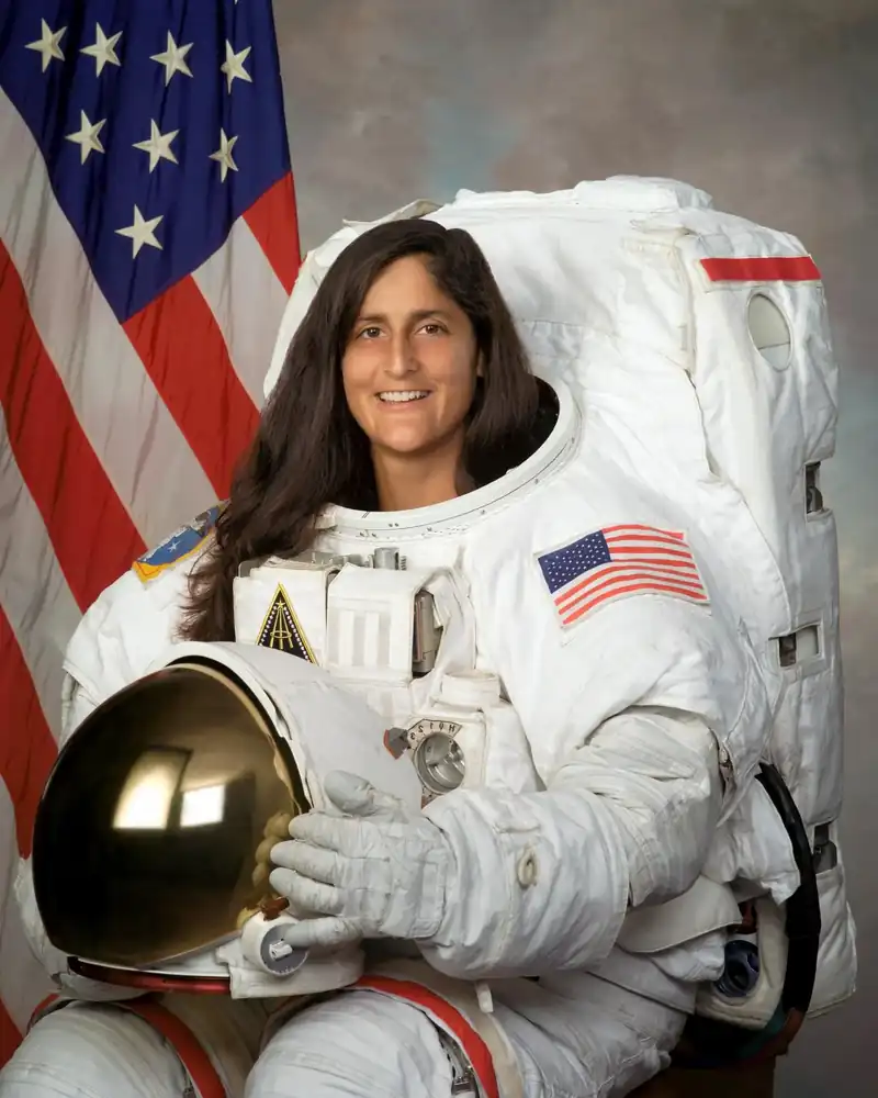 Sunita Williams, astronaut. Sunita Williams flew long-duration missions on the International Space Station, including Expeditions 14 and 15.