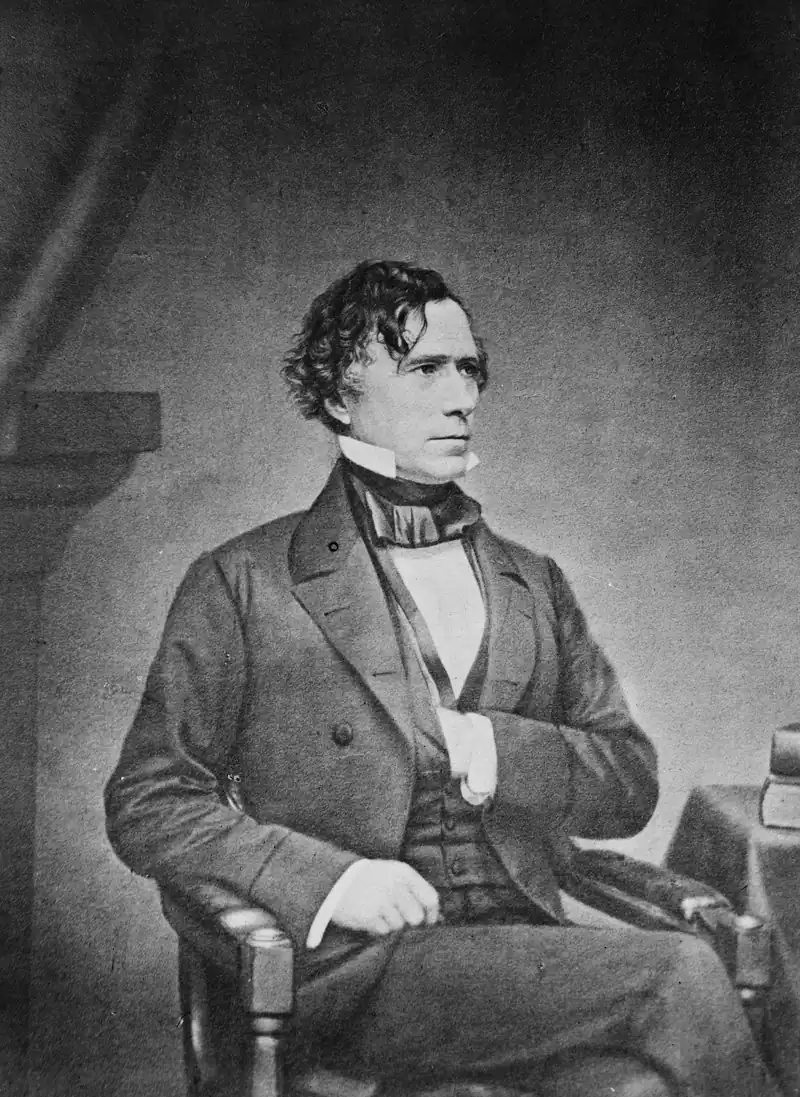 Franklin Pierce, president. Inaugurated on March 4, 1853. He served one term and left office on March 4, 1857.