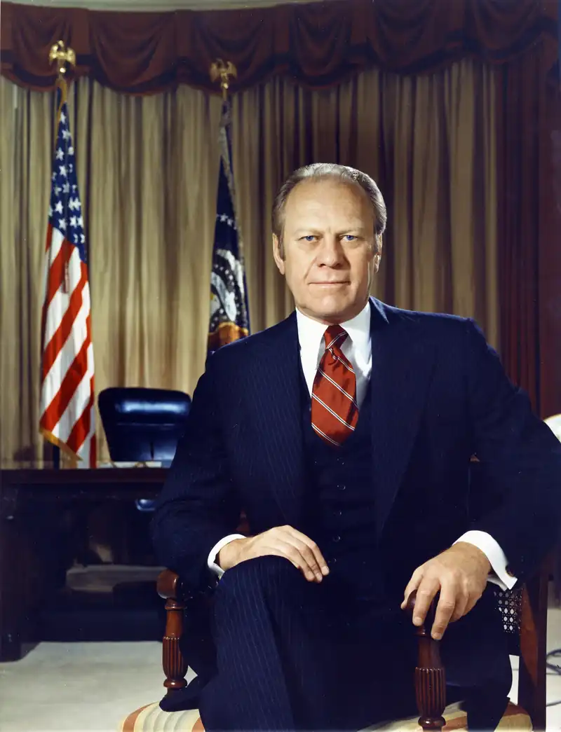 Gerald Ford, president. Sworn in on August 9, 1974. He left office on January 20, 1977.
