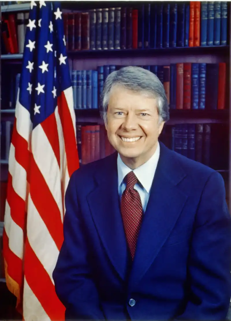 Jimmy Carter, president. Inaugurated on January 20, 1977. He served one term and left office on January 20, 1981.
