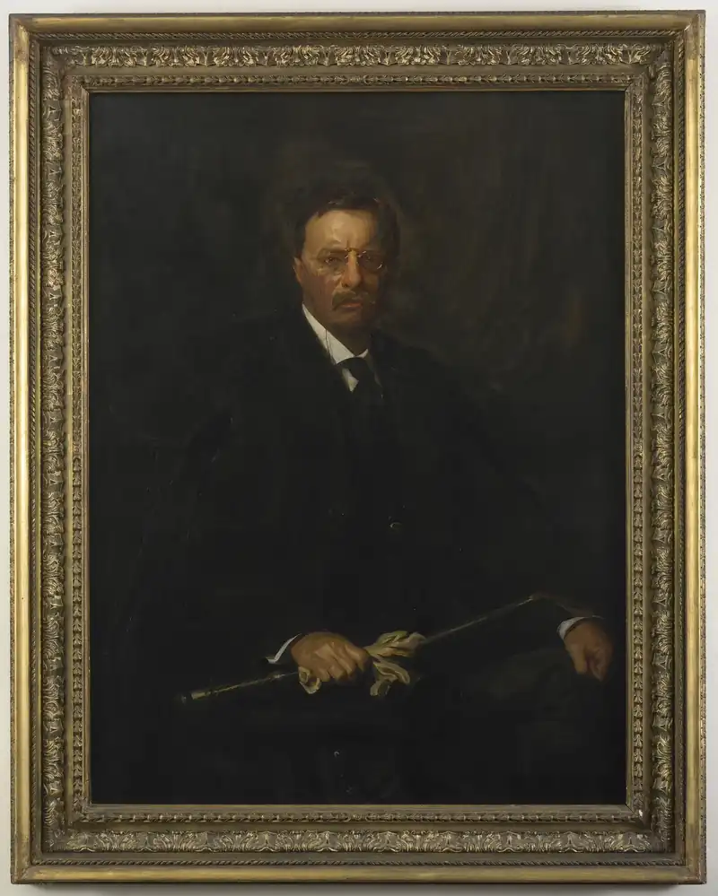 Theodore Roosevelt, president. Sworn in on September 14, 1901, after the death of William McKinley. He left office on March 4, 1909.