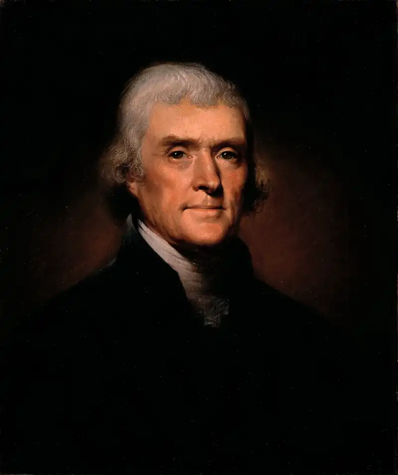 Thomas Jefferson, president. Inaugurated on March 4, 1801. He served two terms and left office on March 4, 1809.