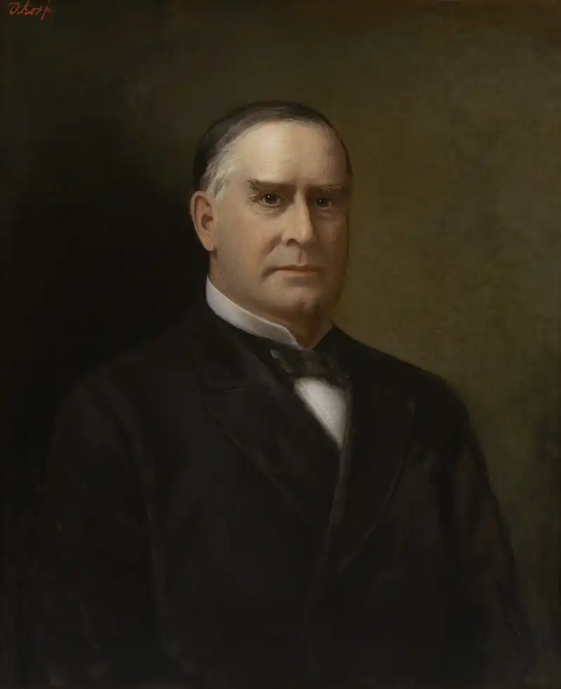 William McKinley, president. Inaugurated on March 4, 1897, and again on March 4, 1901. He died in office on September 14, 1901.