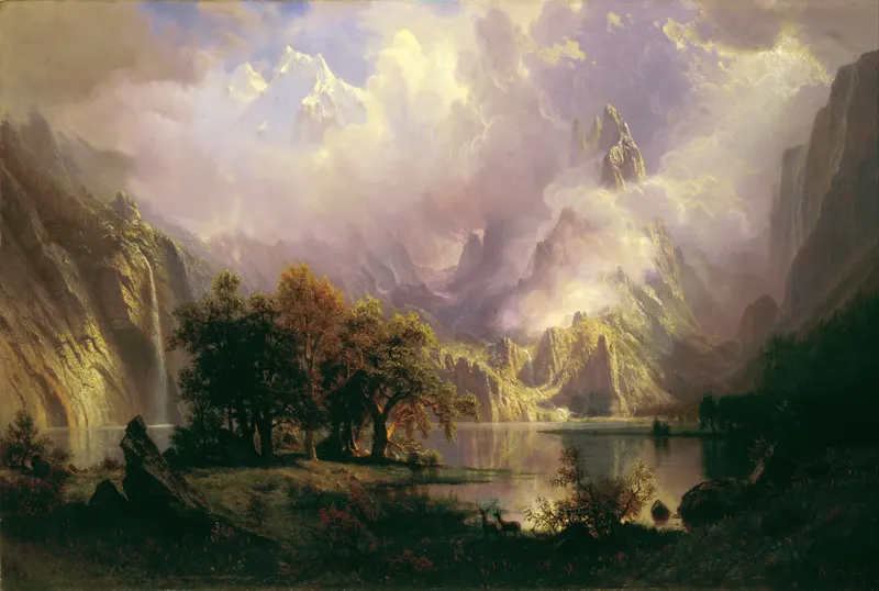 Rocky Mountain Landscape, Albert Bierstadt, 1870. This painting hangs in the White House, where it has been part of the collection for decades.