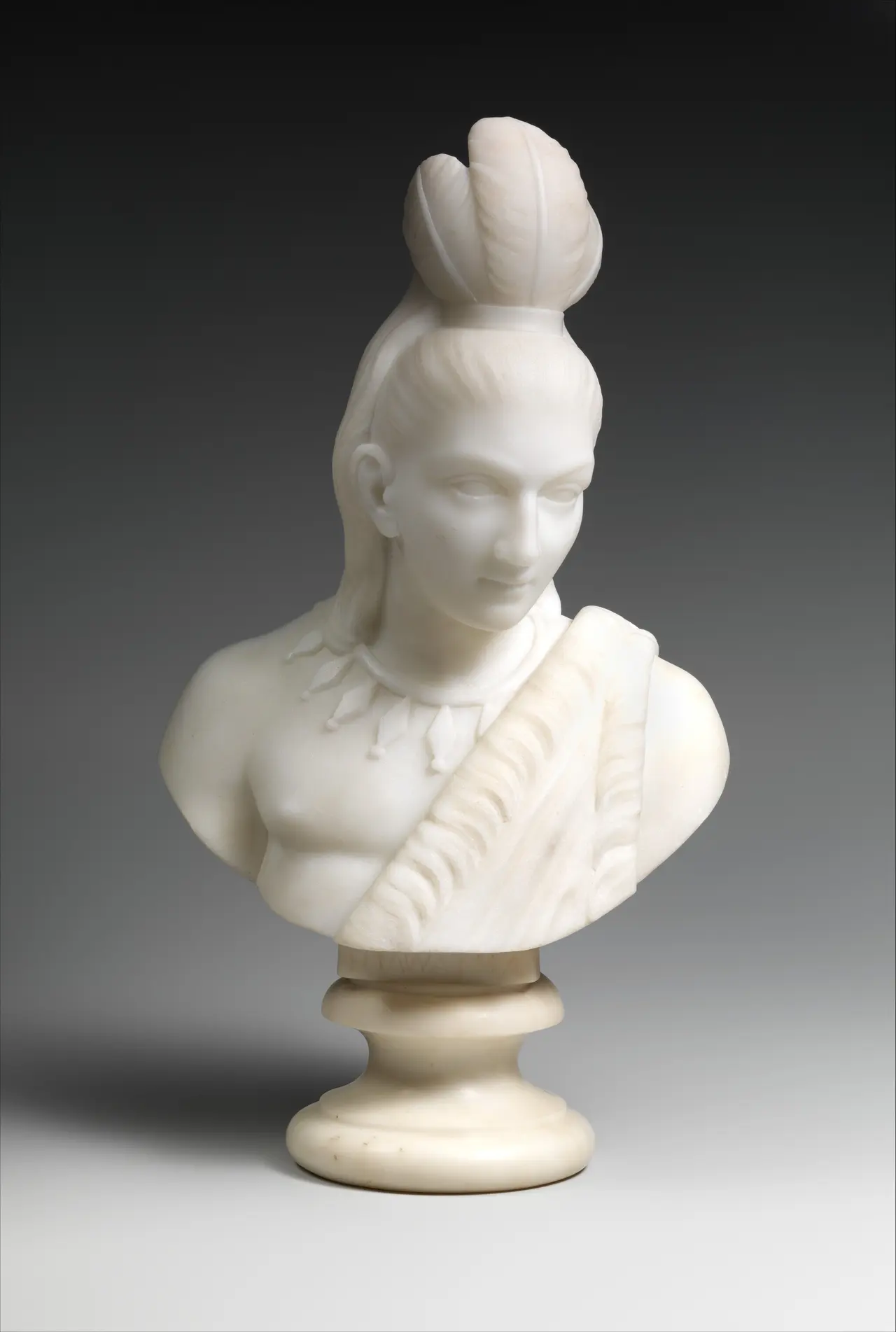 Hiawatha, Edmonia Lewis, 1868. Marble Hiawatha, 1868, by Edmonia Lewis, a sculptor of African American and Ojibwe heritage. Made in Rome. Public domain at the Met.