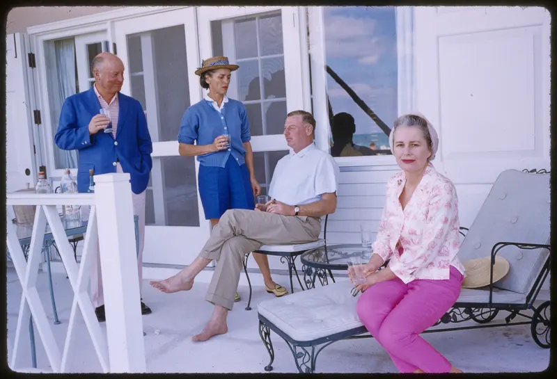 Lyford Cay Club, Nassau, 1960 (Toni Frissell). Canadian tycoon E.P.