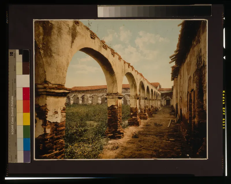 Mission San Juan Capistrano, William Henry Jackson / Detroit Publishing, c.1899. Jackson, the photographer whose Yellowstone pictures helped create the national park, later ran the Detroit Publishing Company and photographed the Southwest missions.