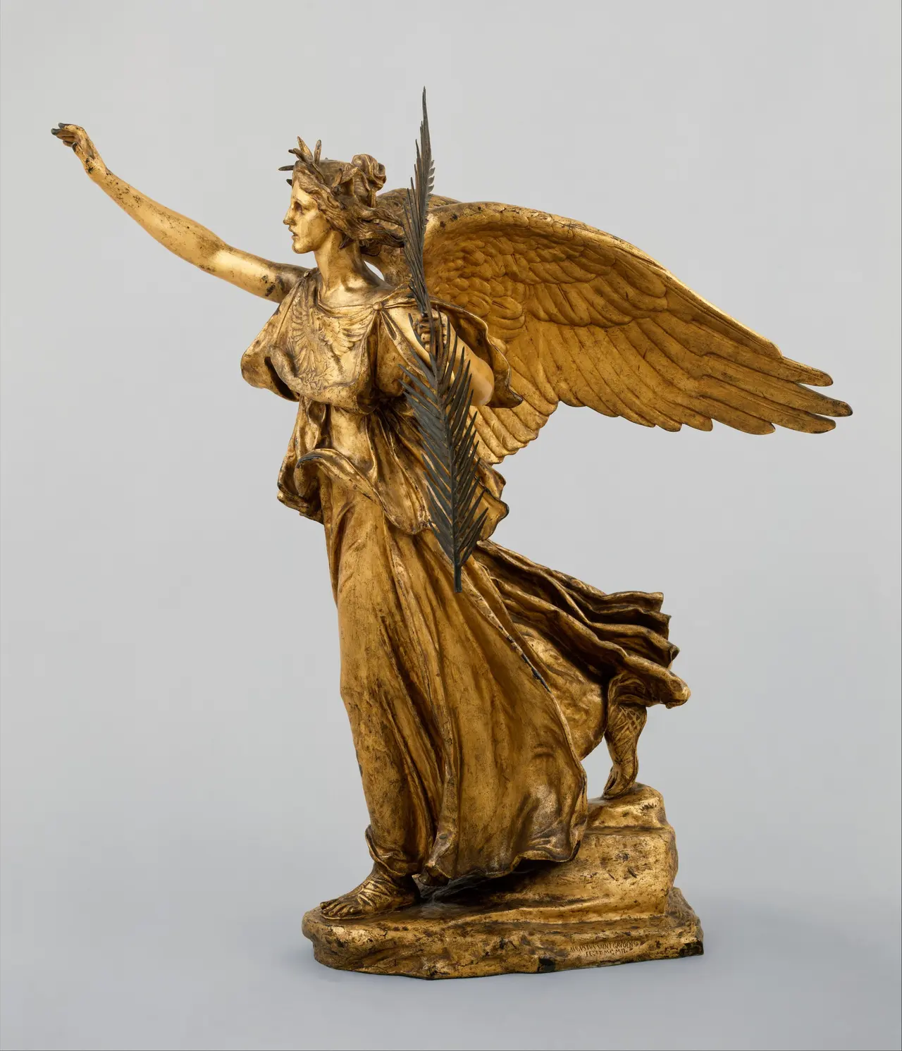 Victory, Augustus Saint-Gaudens, 1892–1903. Gilt bronze Victory, modeled 1892–1903. This cast is 1914 or after, and by 1916. Public domain at the Met.