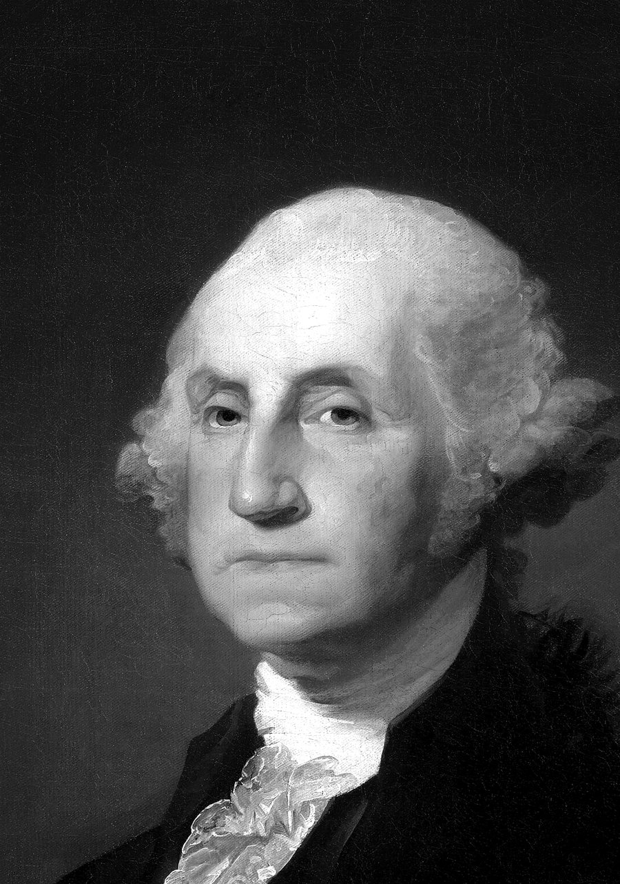 Portrait of George Washington by Gilbert Stuart.